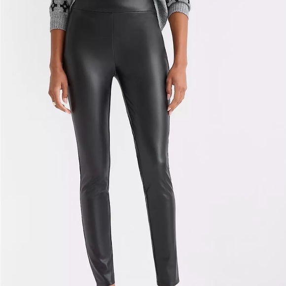LOFT Black Faux Leather Leggings - Picture 3 of 3